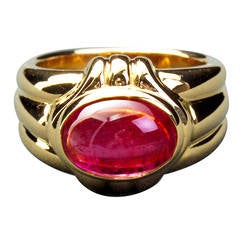 BULGARI Cabochon Pink Tourmaline Ring