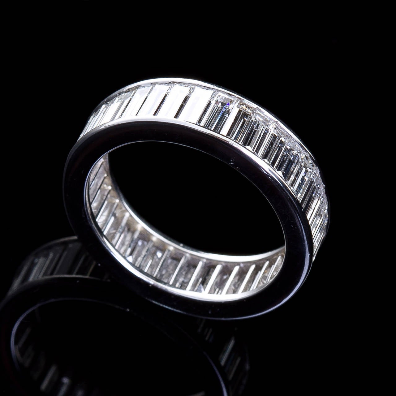 Diamond Baguettes Platinum Eternity Band at 1stDibs
