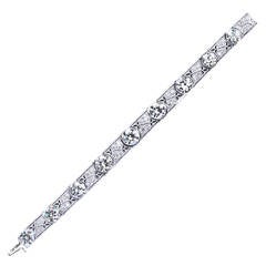 Art Deco Nine Stone Diamond Platinum Bracelet Art Deco Nine Stone Diamond Platinum Bracelet