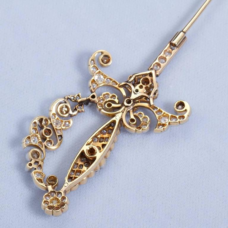 Antique Diamond Sword Jabot Pin Brooch For Sale at 1stDibs diamond