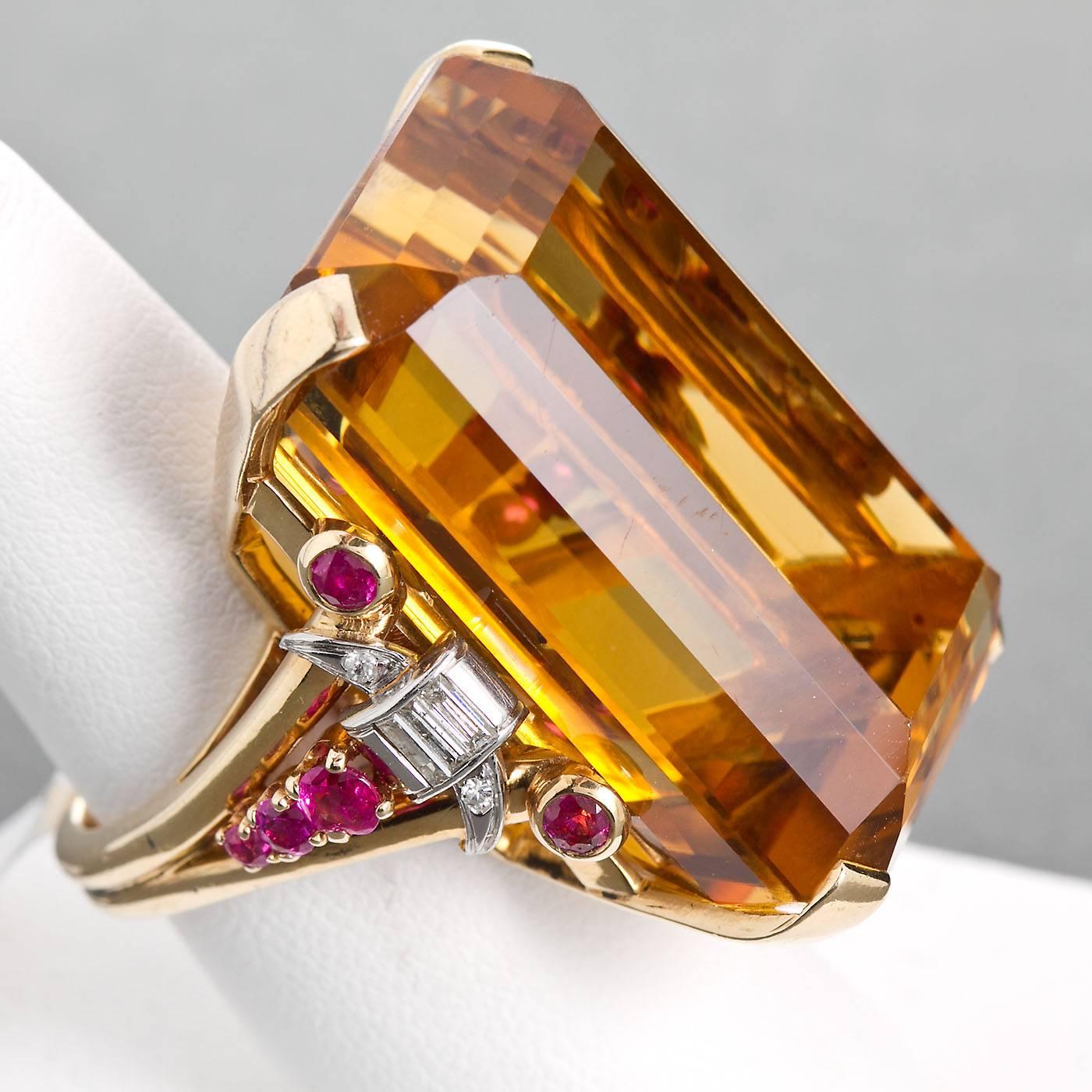 ruby and citrine ring