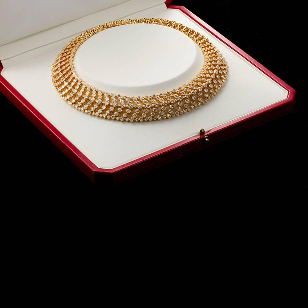 Women's Cartier Paris Vintage Diamond in Gold Choker Necklace