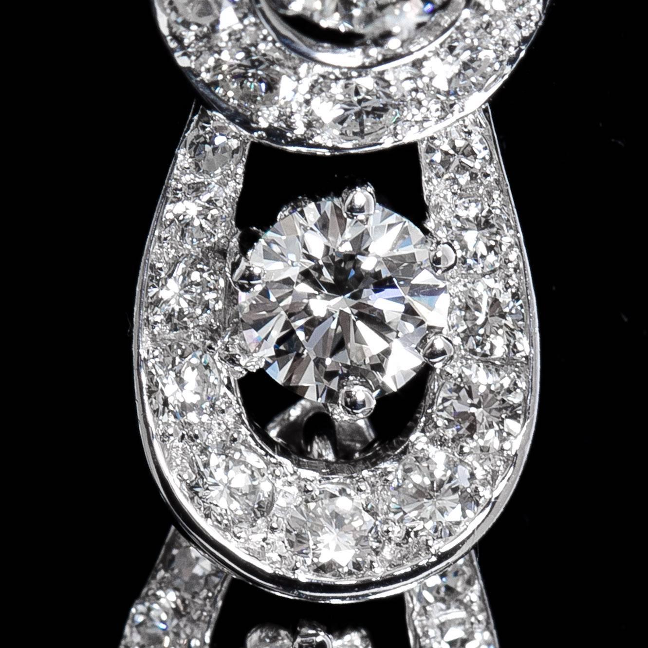 7.50 Carat Tear Drop Diamonds Platinum Dangle Earrings 2