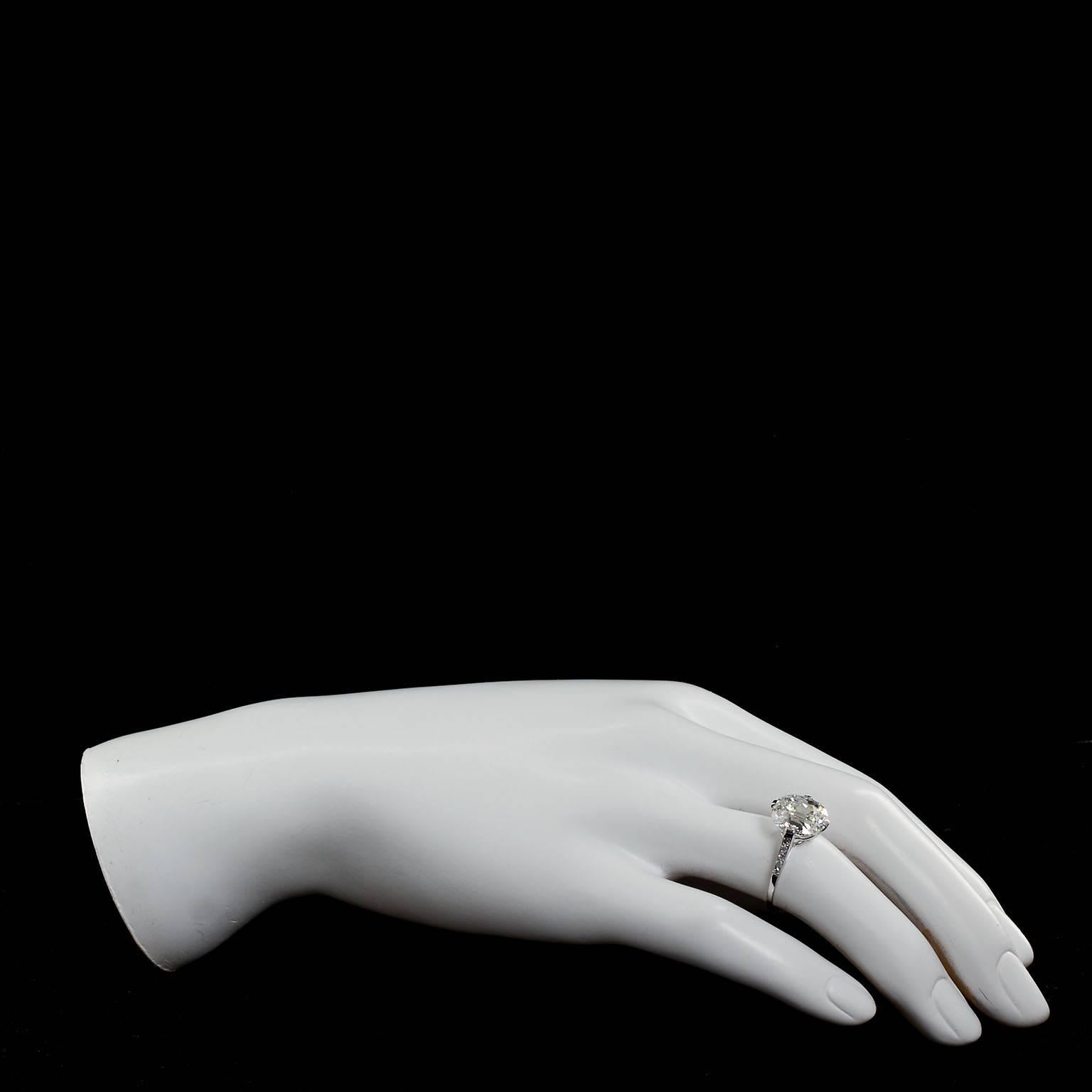Women's Art Deco Old Cushion Cut 5.01 Carat Diamond Engagement Ring GIA Certified