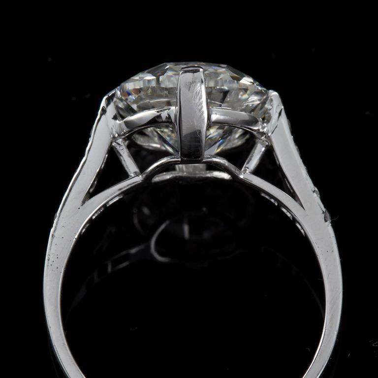 Art Deco Old Cushion Cut 5.01 Carat Diamond Engagement Ring GIA Cert