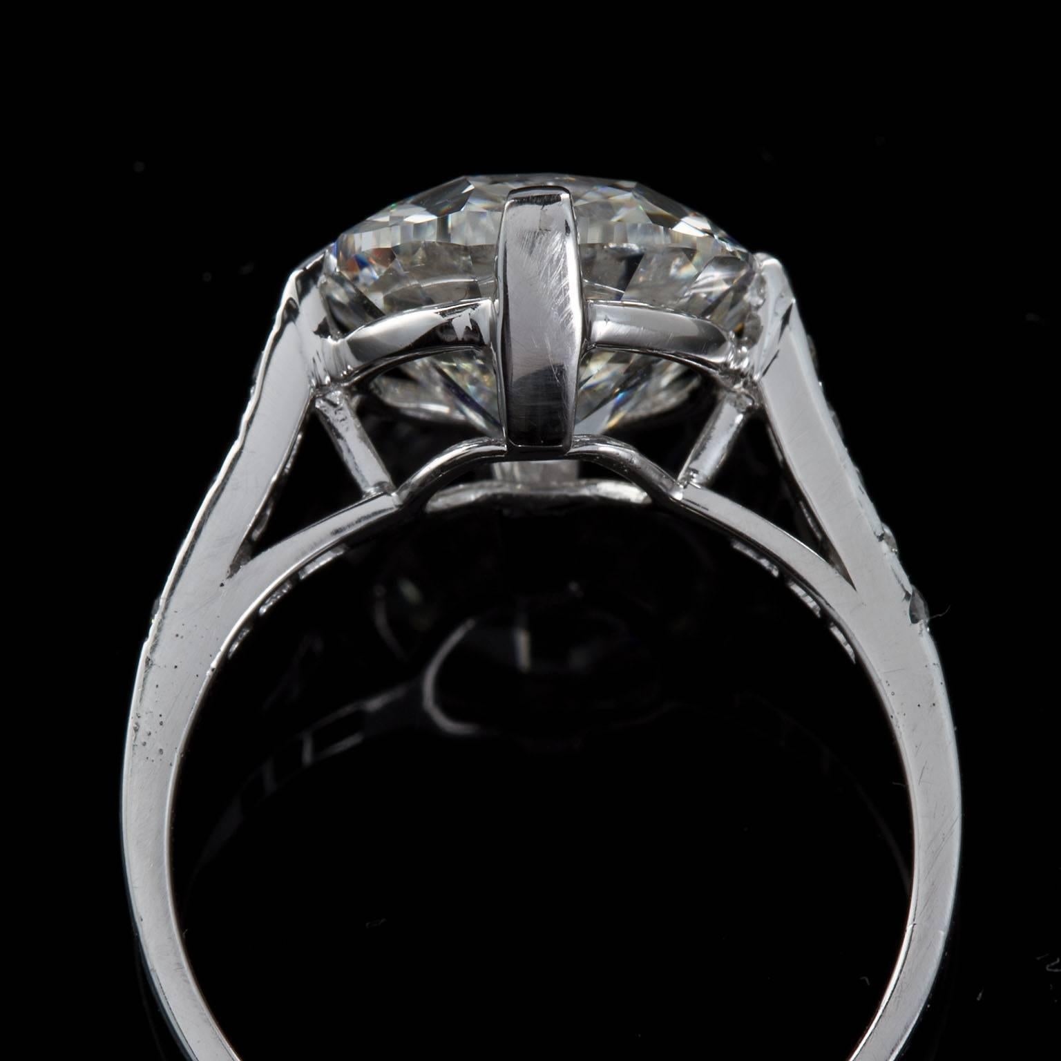 Art Deco Old Cushion Cut 5.01 Carat Diamond Engagement Ring GIA Certified 4
