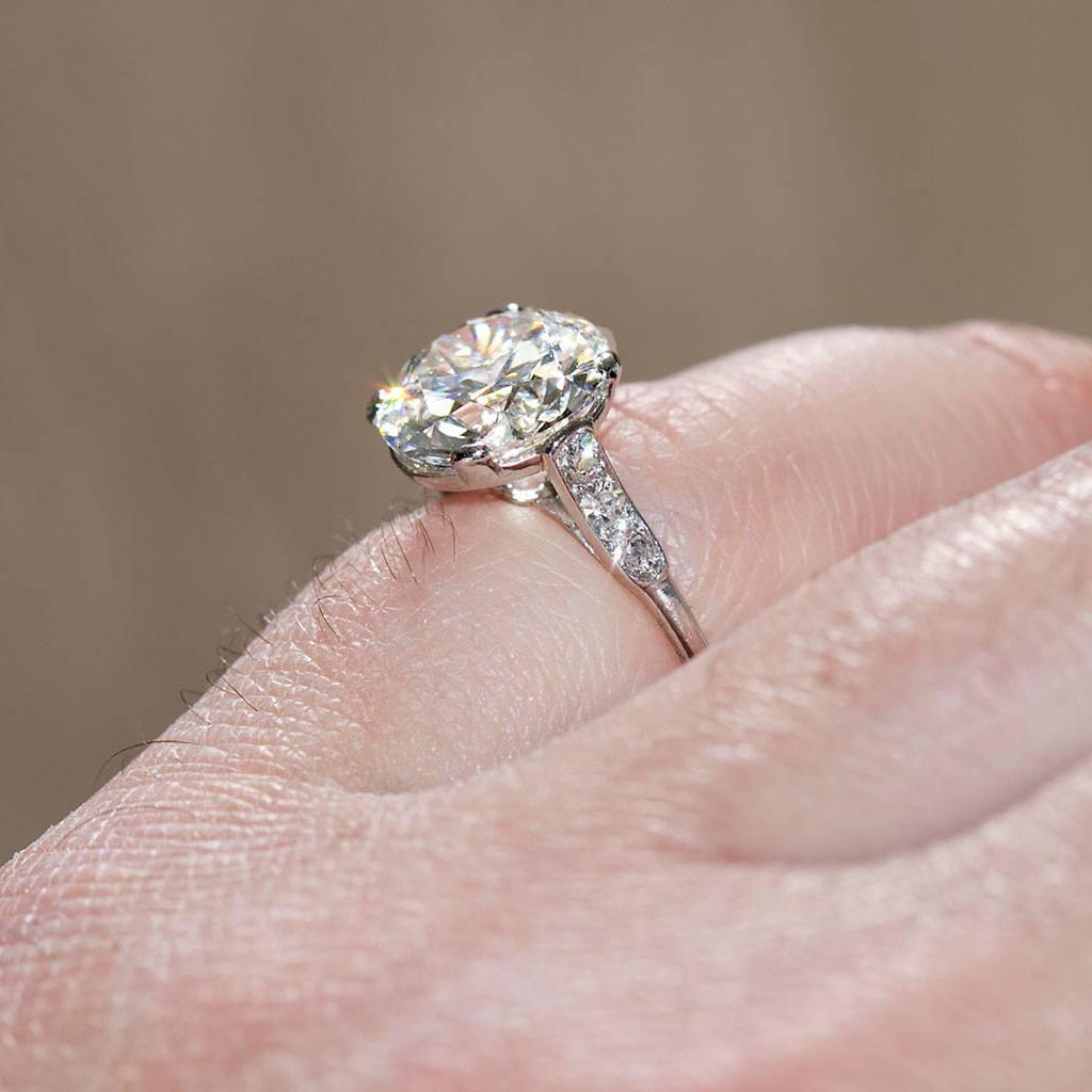 Cartier Paris Round Brilliant Diamond Engagement Ring 4.41 Carat White Gold GIA 3