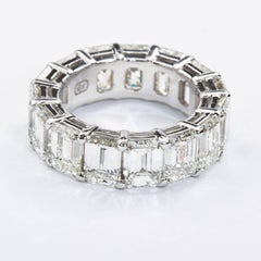 11.00 Carat 15 Diamond Emerald Cut Diamond Eternity Band