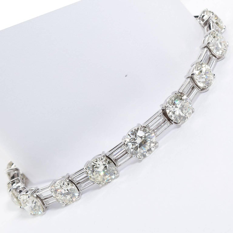 Diamond Tennis Bracelet 28 Carat For Sale at 1stdibs