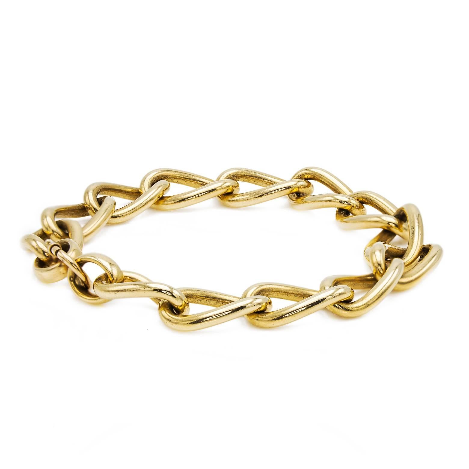 bracelet à maillons torsadés en or 14k