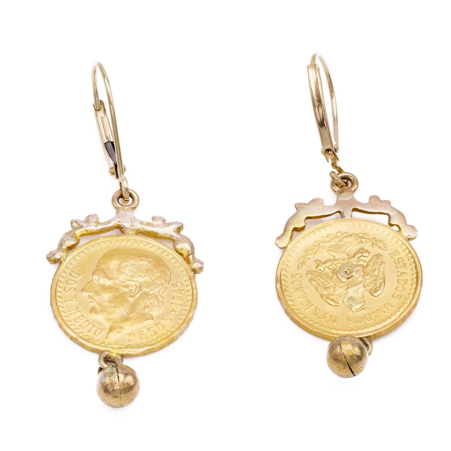 gold coin earrings for sale