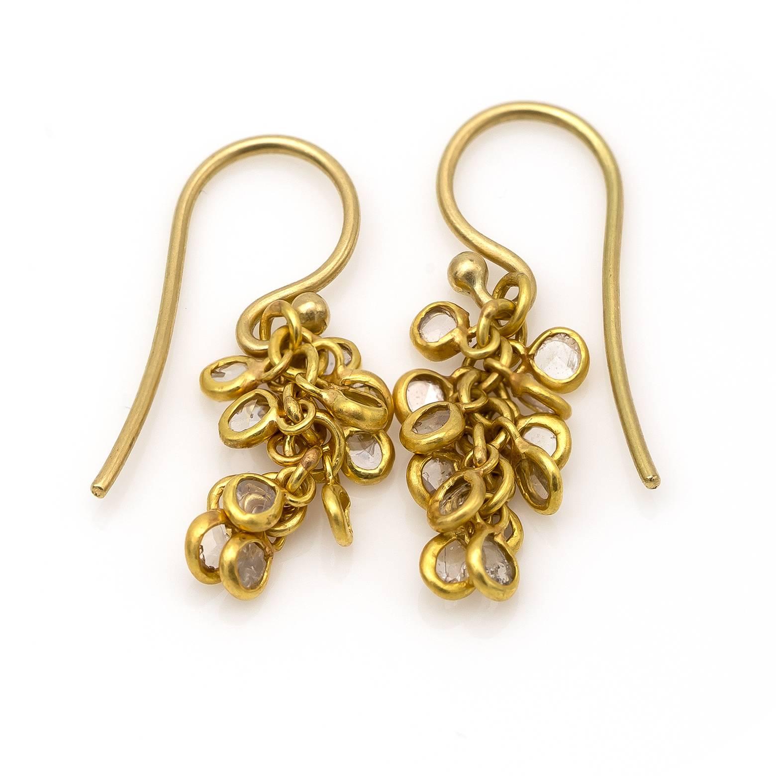 Diamond Gold Cluster Earrings 1
