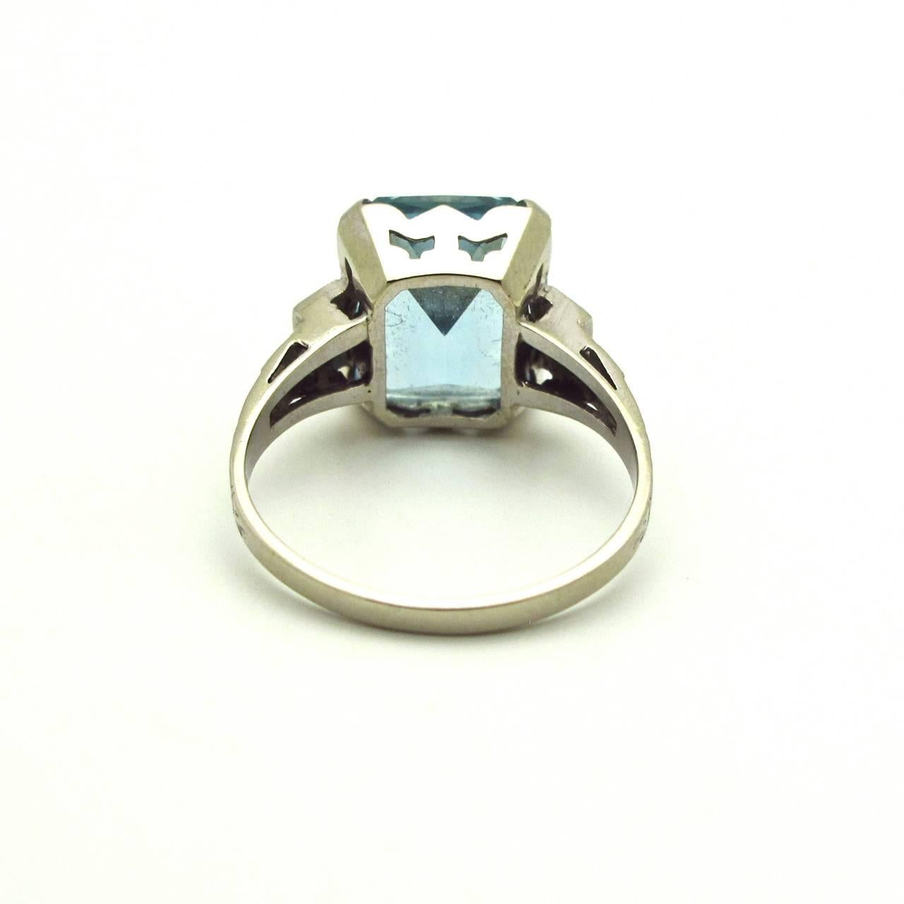 1920s aquamarine ring