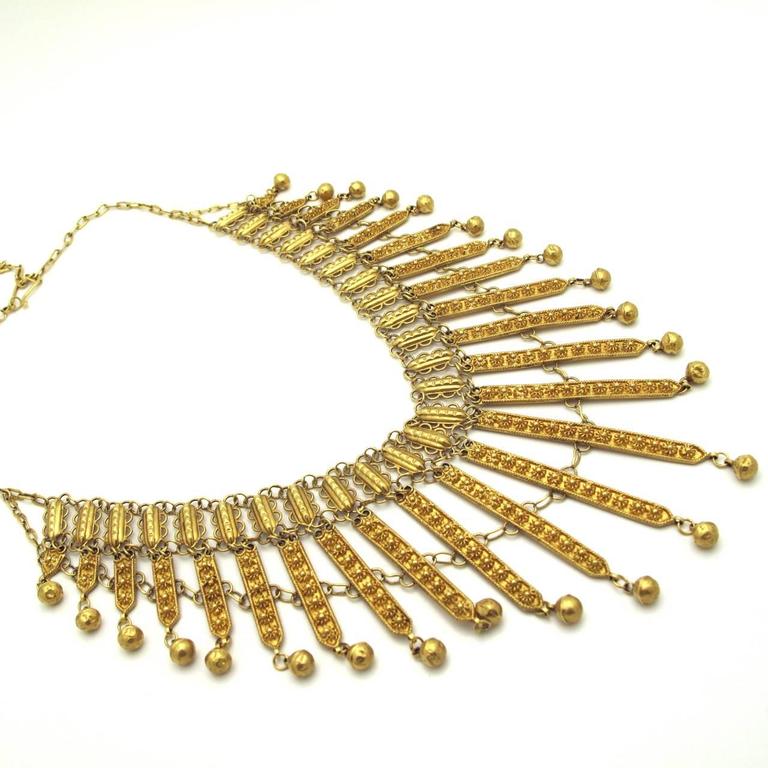 Persian Gold Filigree Choker Necklace For Sale at 1stDibs persian