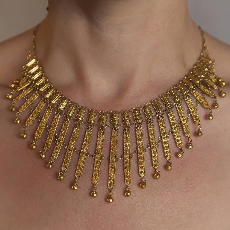 Persian Gold Filigree Choker Necklace For Sale at 1stDibs persian