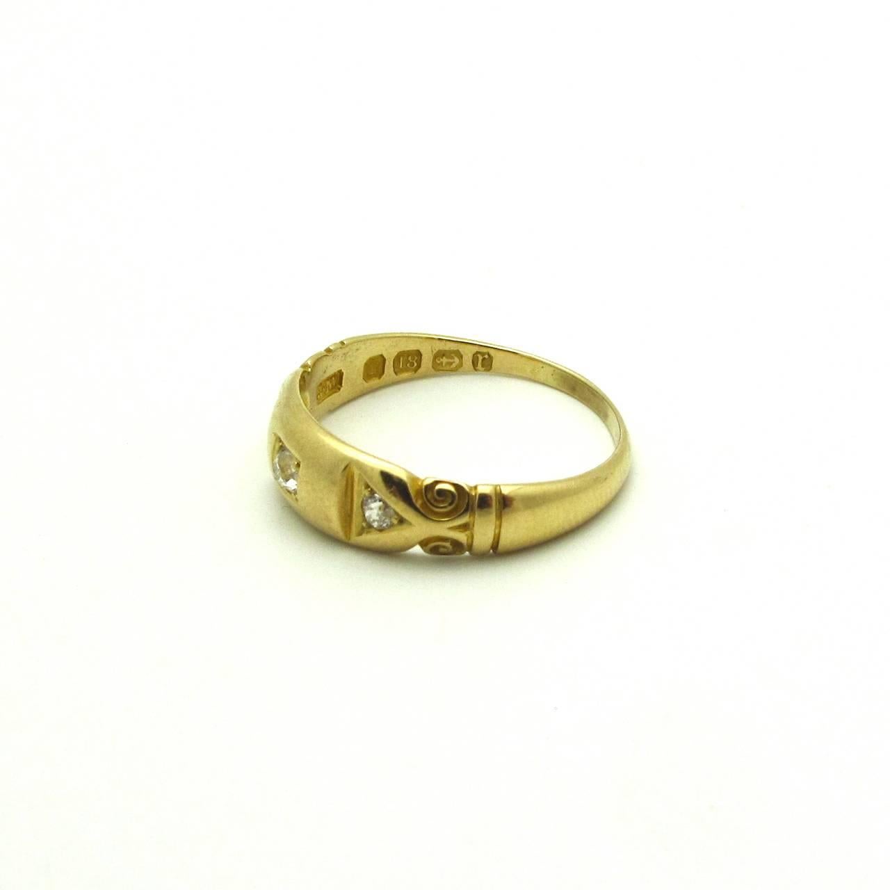 Diamant Gold Birmingham England Band Ring (Arts and Crafts)