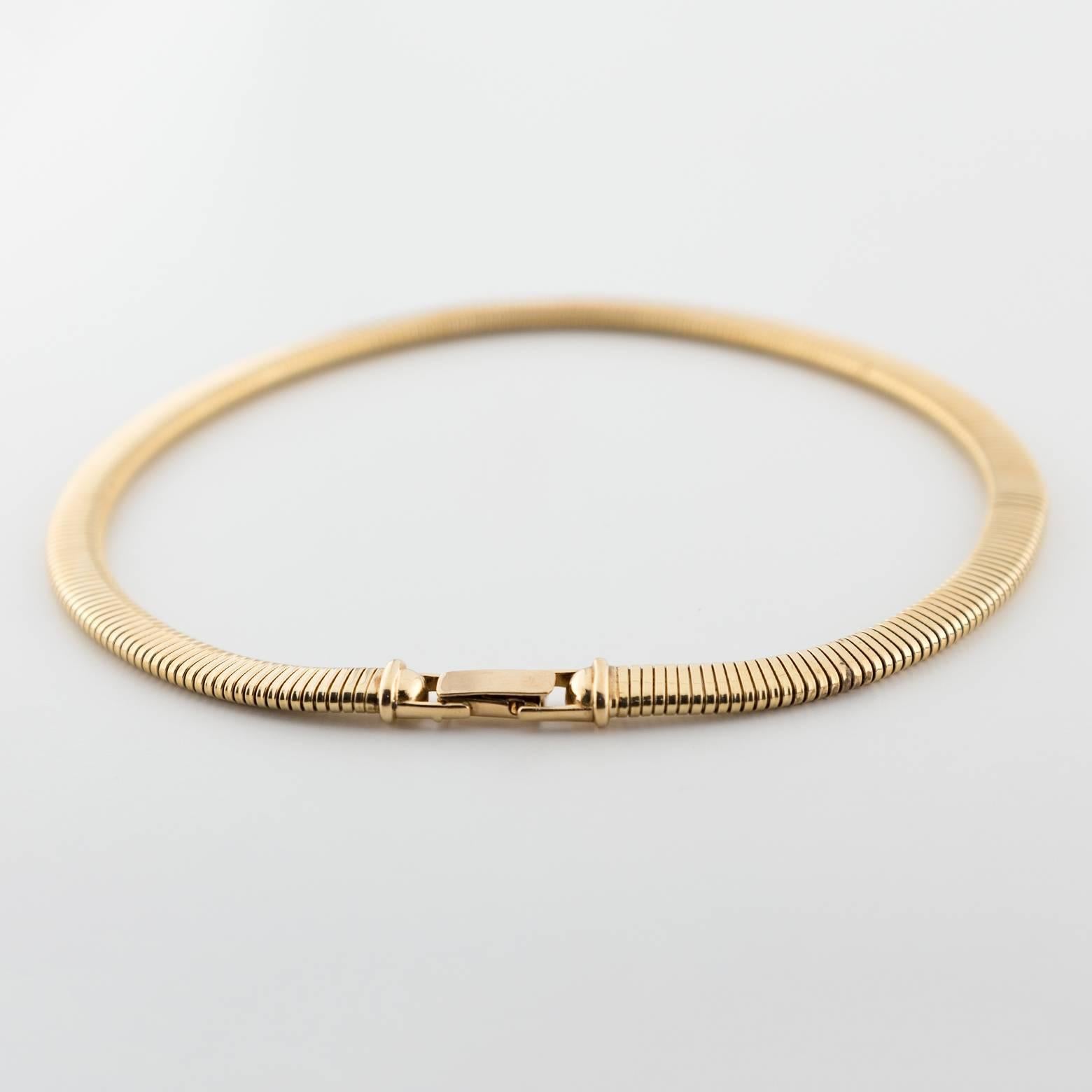 Omega-Style 14k  Roségold Choker Halskette für Damen oder Herren im Angebot