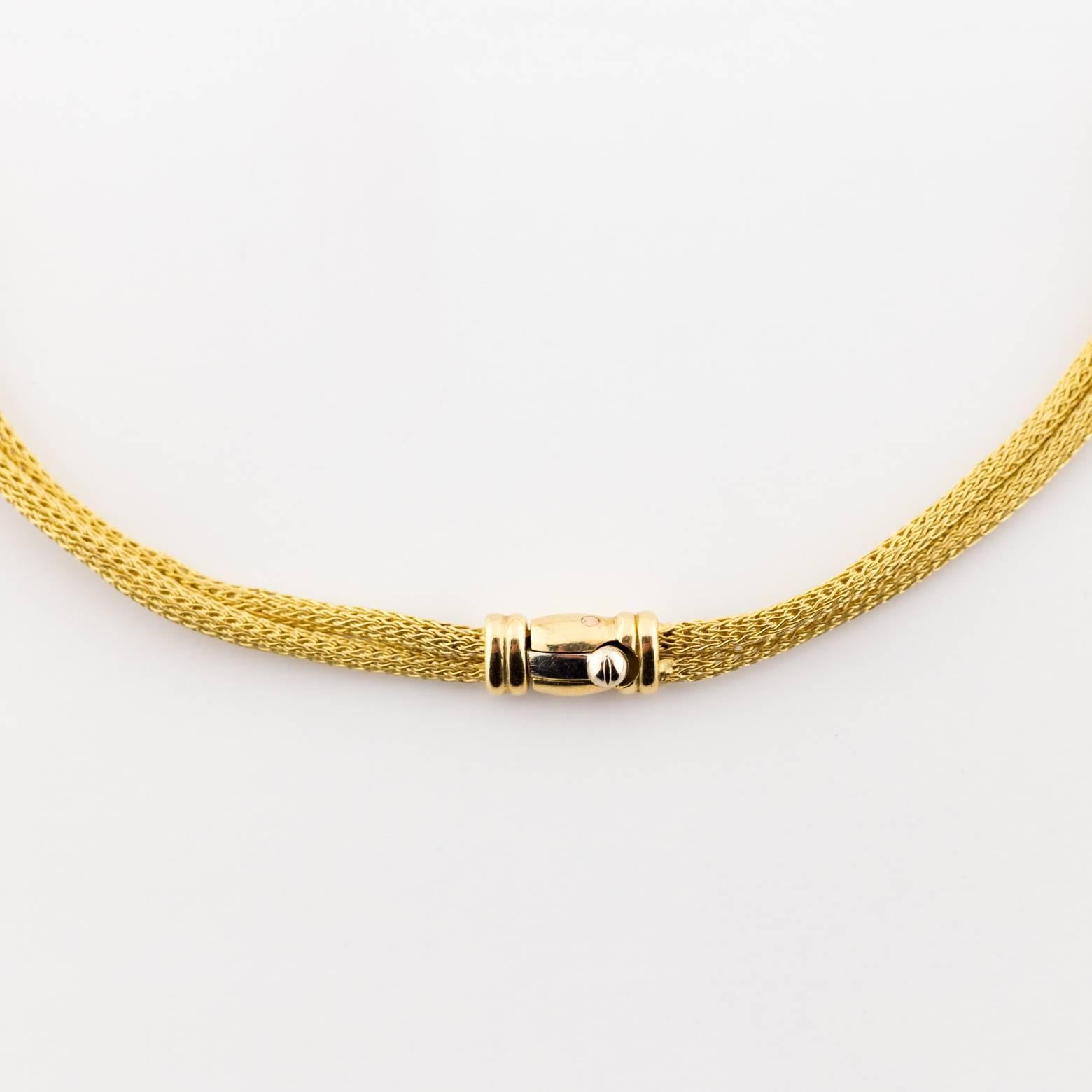 Modern 18k Gold Weave Necklace