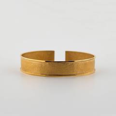 Diamond Gold Hammered and Satin Flex Cuff Bracelet