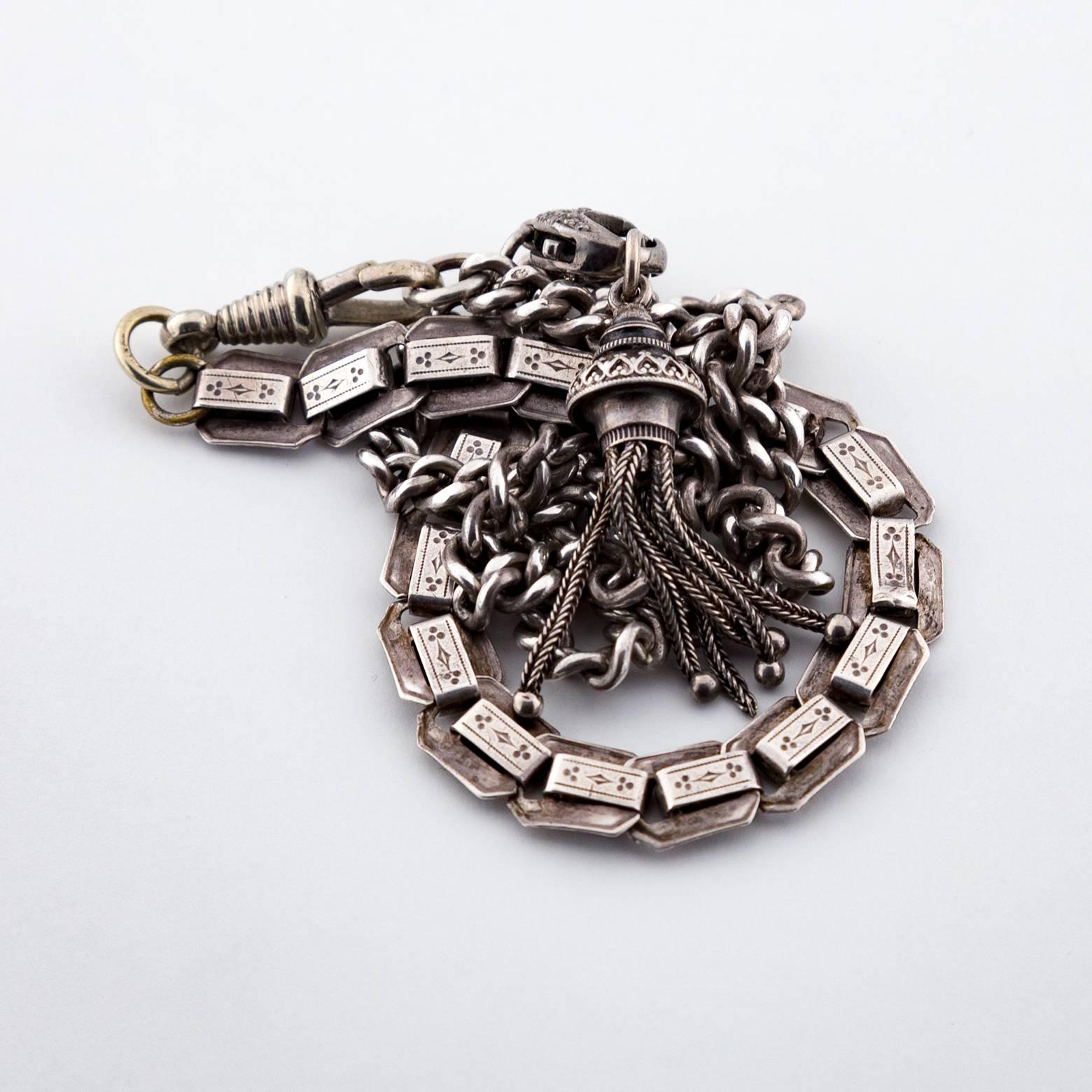 Women's 1940s Diamond Sterling Silver Tassel Necklace