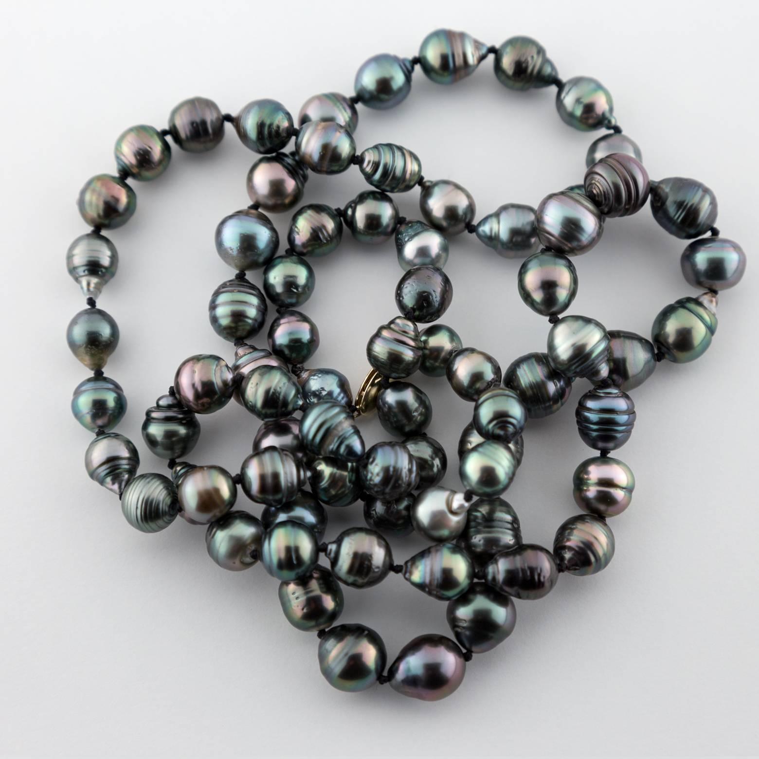 Black Tahitian Pearl Necklace For Sale at 1stDibs | tahitian black ...