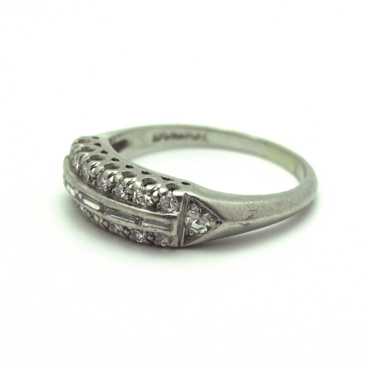 Retro 1950s Diamond Platinum Ring