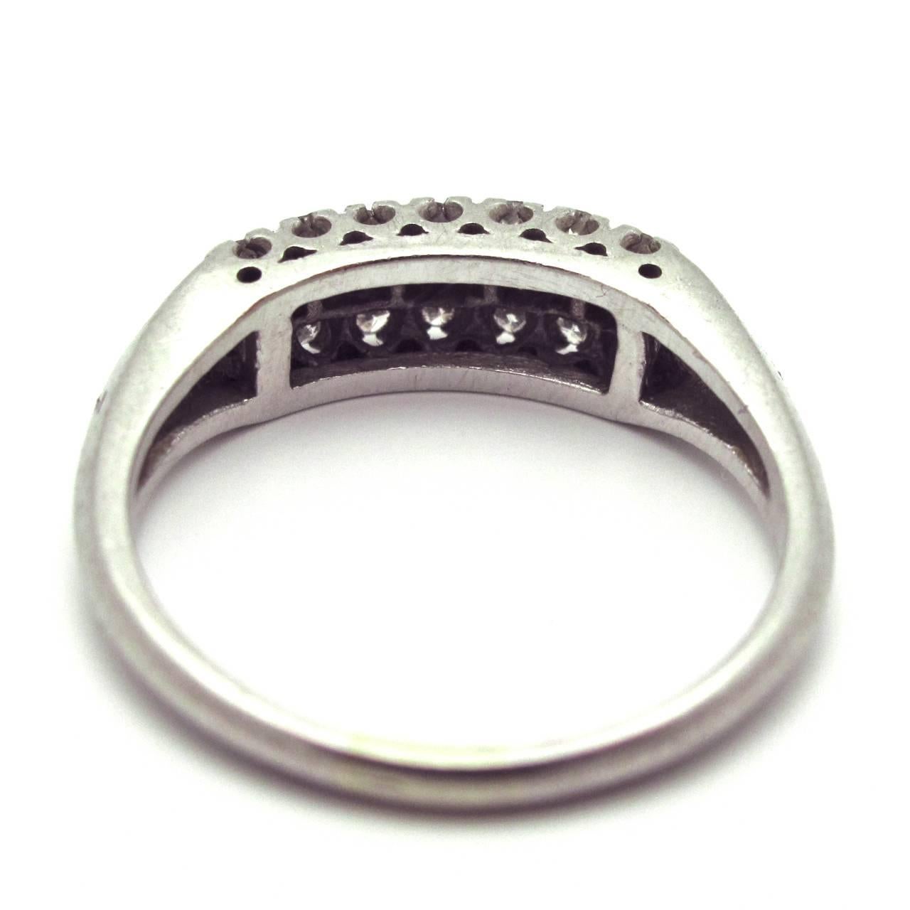 Baguette Cut 1950s Diamond Platinum Ring