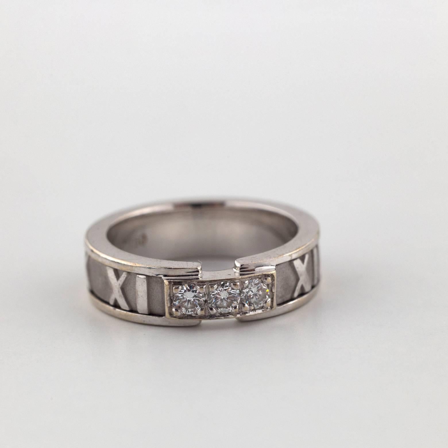 Tiffany & Co. Atlas Collection Diamond Gold Ring In Excellent Condition In Berkeley, CA