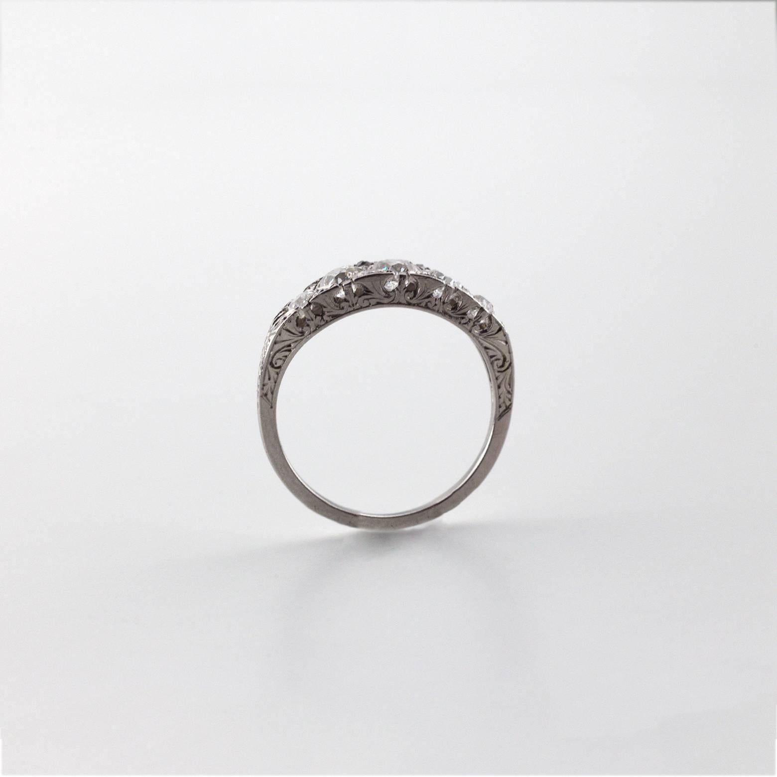 Art Deco 1920 Old European Diamond Platinum Ring