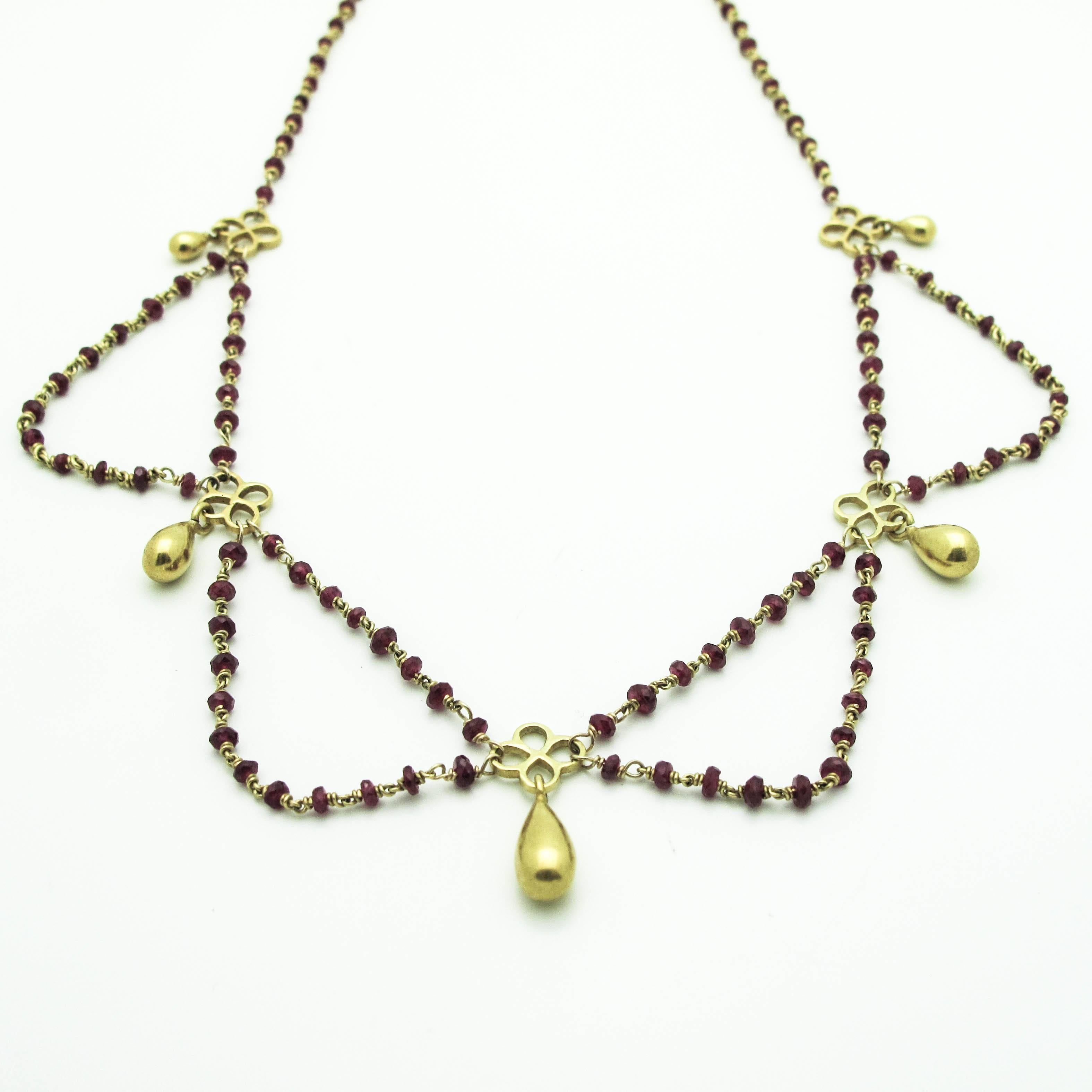multi strand ruby necklace