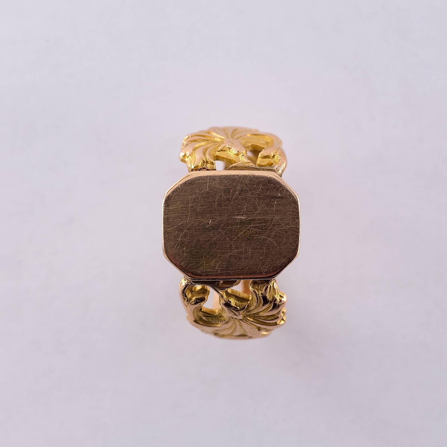 In historical times, signet rings were used for identification. Rather than signing their name on a document, people would use a signet ring to make their mark. The ring would be pressed into hot wax or soft clay, and would leave a distinctive