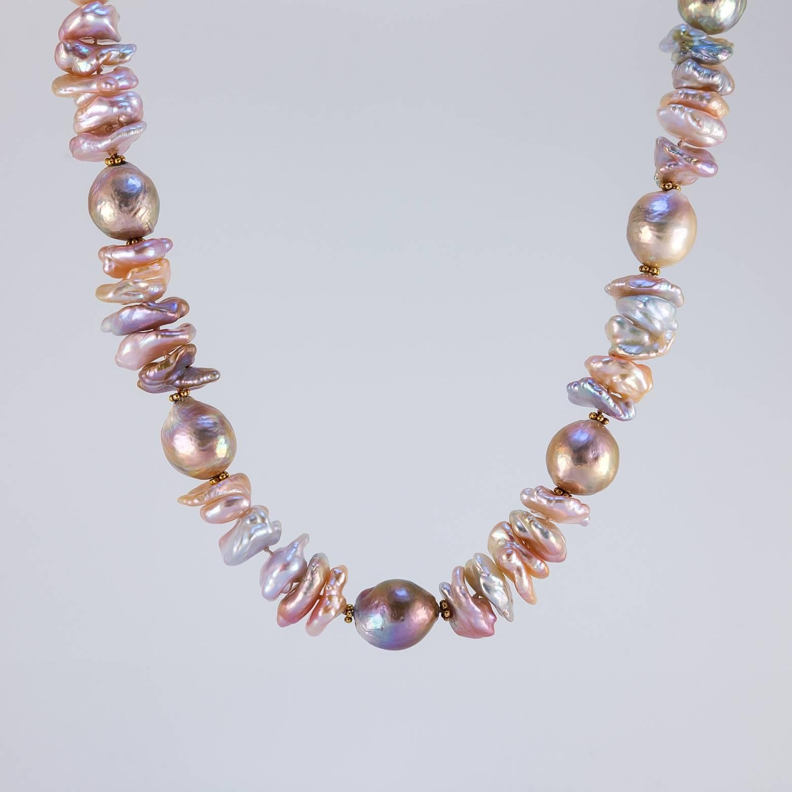 Large Cultured Fresh Water Pearl Necklace In Excellent Condition In Berkeley, CA