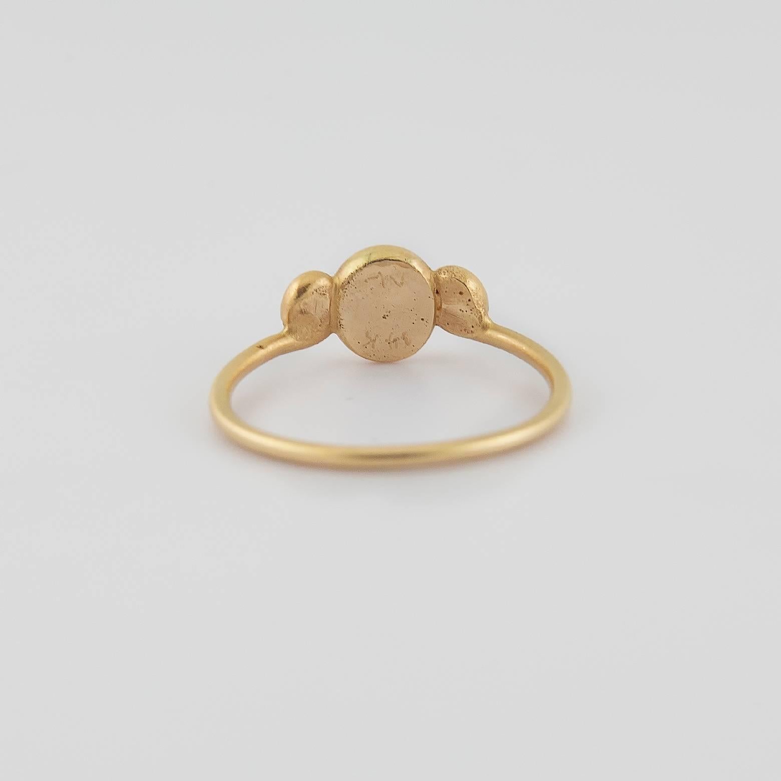 Modern Grecian Inspired Rose Cut Diamond Gold Ring