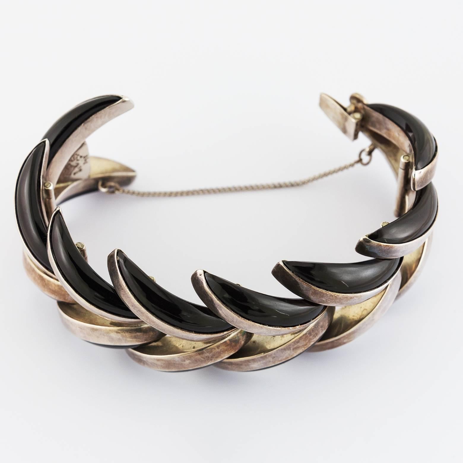 Antonio Pineda Onyx-Sterlingsilber-Armband 2
