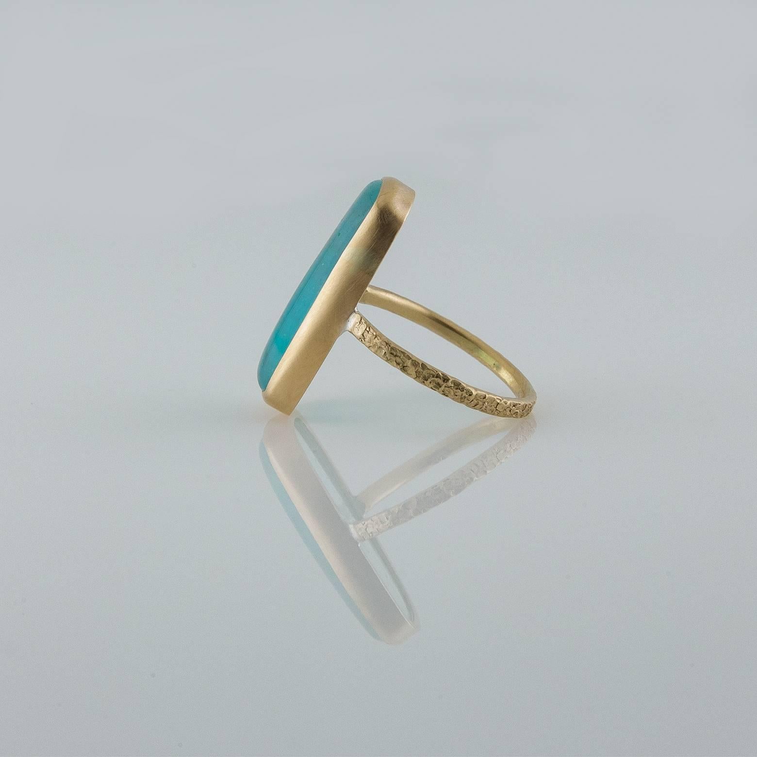 This stunning one of a kind Rectangle aprox 8.25 ct  Cushion Silicated Chrysocolla Ring is absolutely gorgeous! The layers of depth within the organic layering of different shades of greens and teals speaks of universes within universes. As if paint