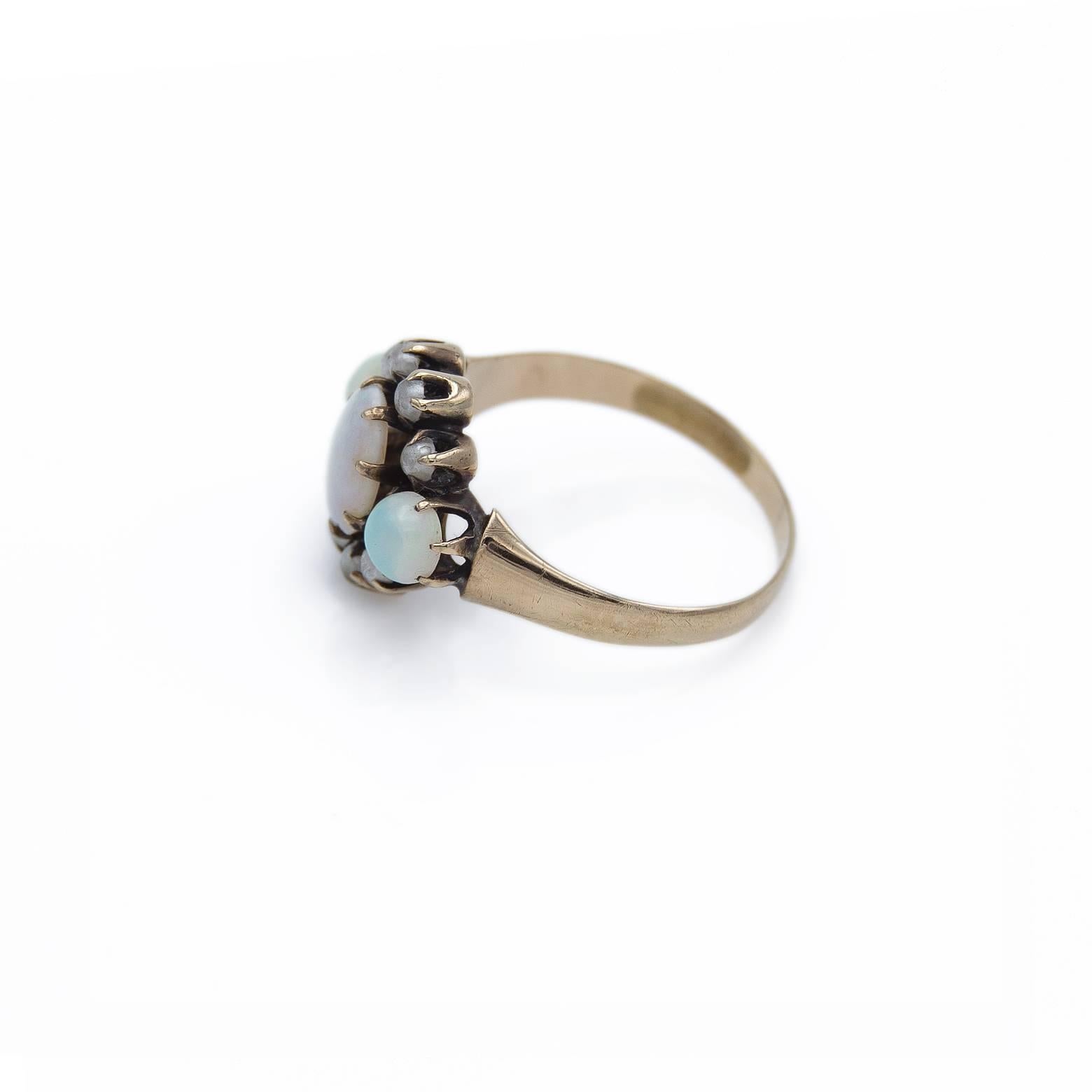 pearl and opal ring
