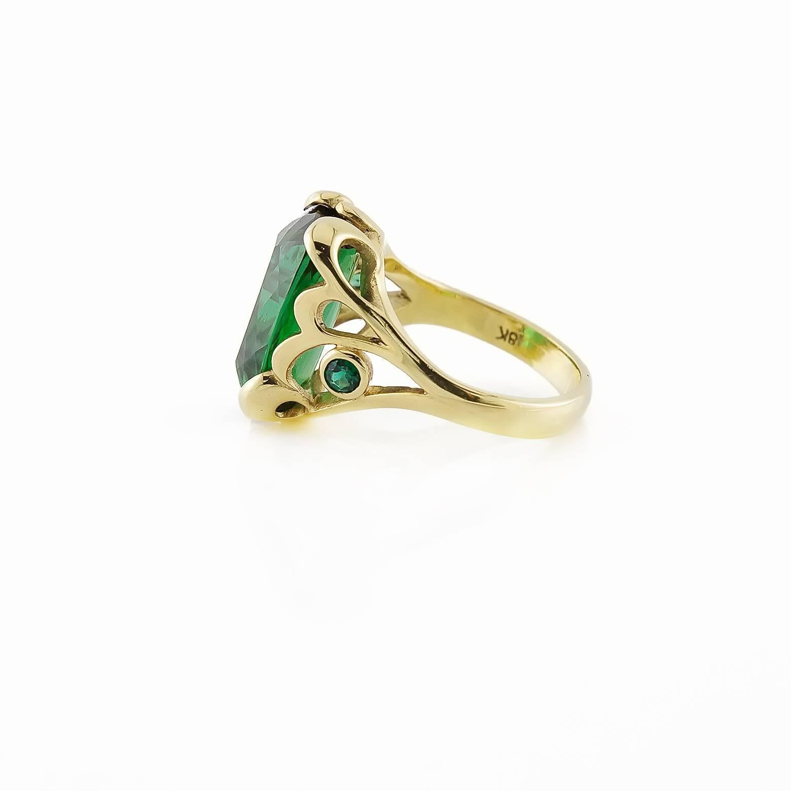 Tourmaline Gold Ring In Excellent Condition In Berkeley, CA