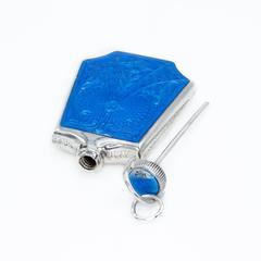 Bright Blue Floral Perfume Pendant 1930's Art Deco