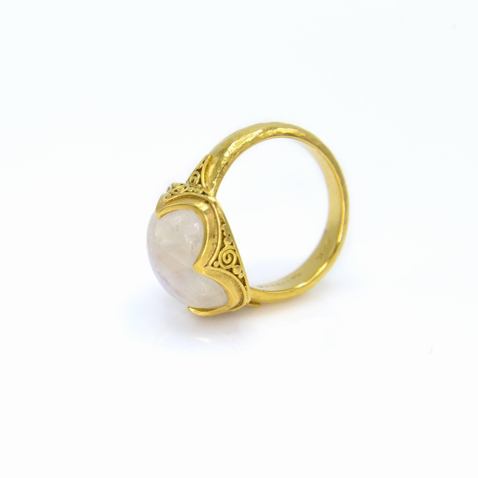 Moonstone Gold Filigree Ring 1