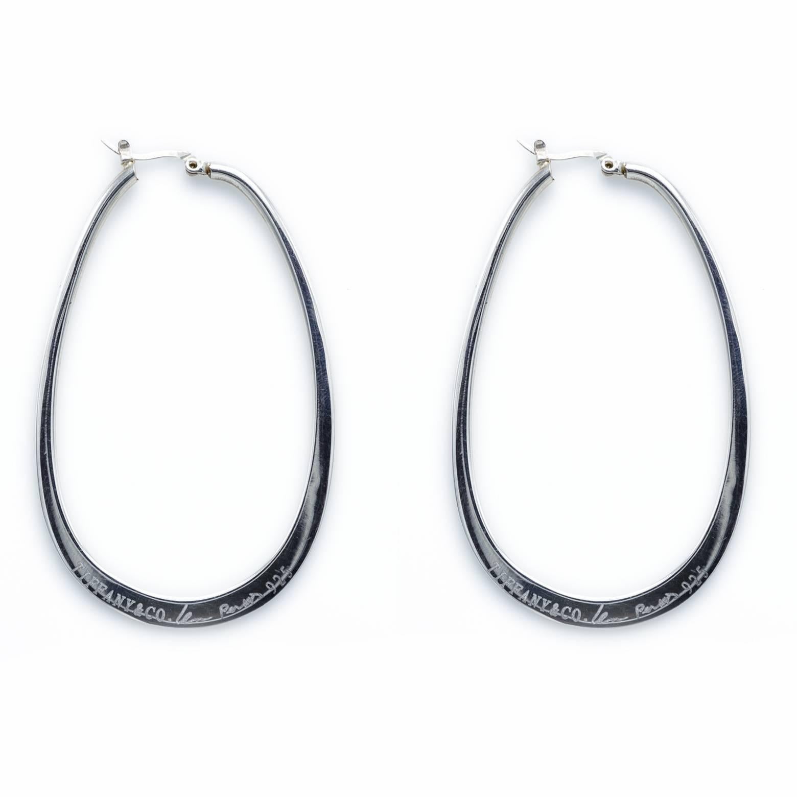 tiffany and co large silver hoop earrings