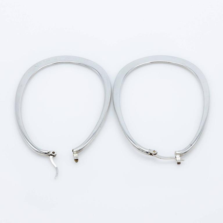 Tiffany and Co. Large Sterling Silver Hoop Earrings at 1stDibs