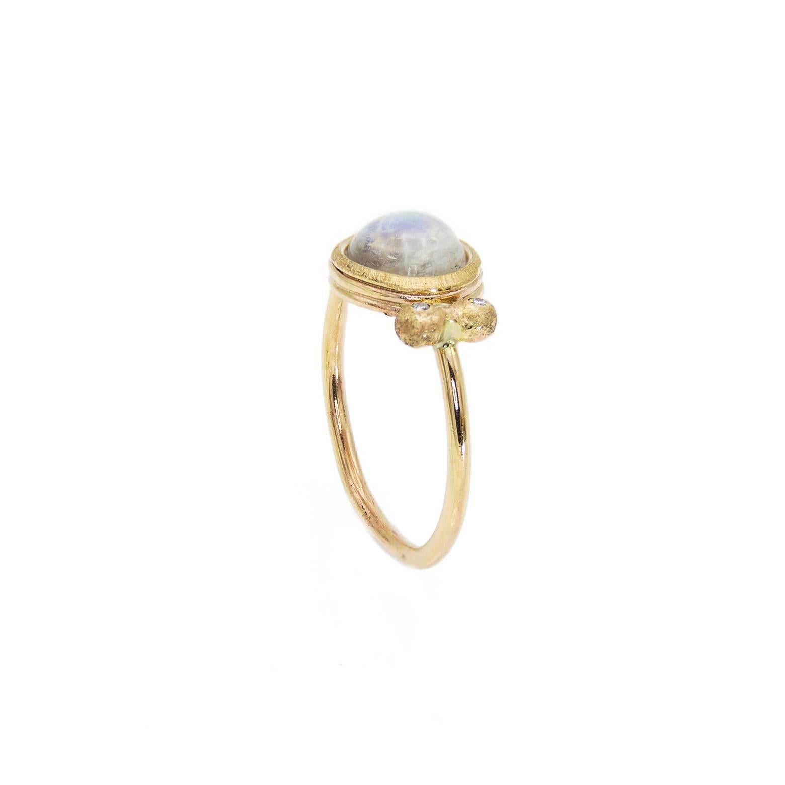 Women's Moonstone Diamond Gold Ring