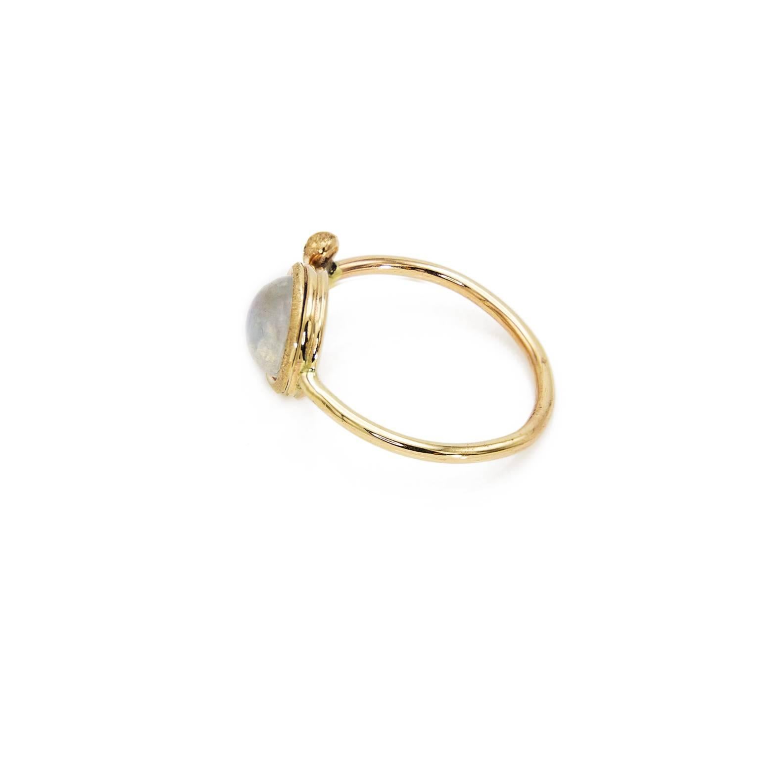 Moonstone Diamond Gold Ring 1