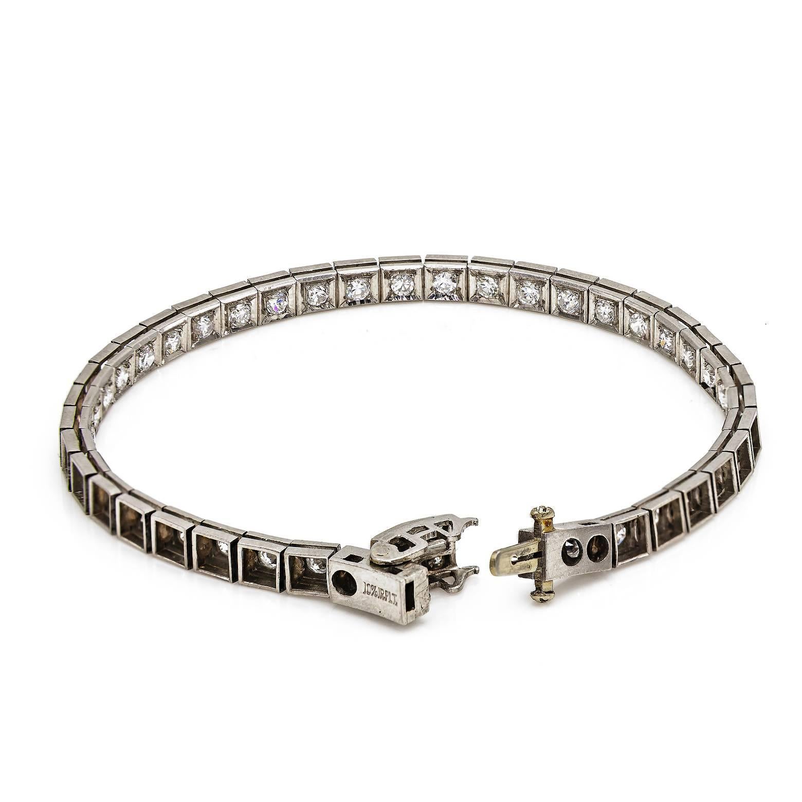 art deco diamond tennis bracelet