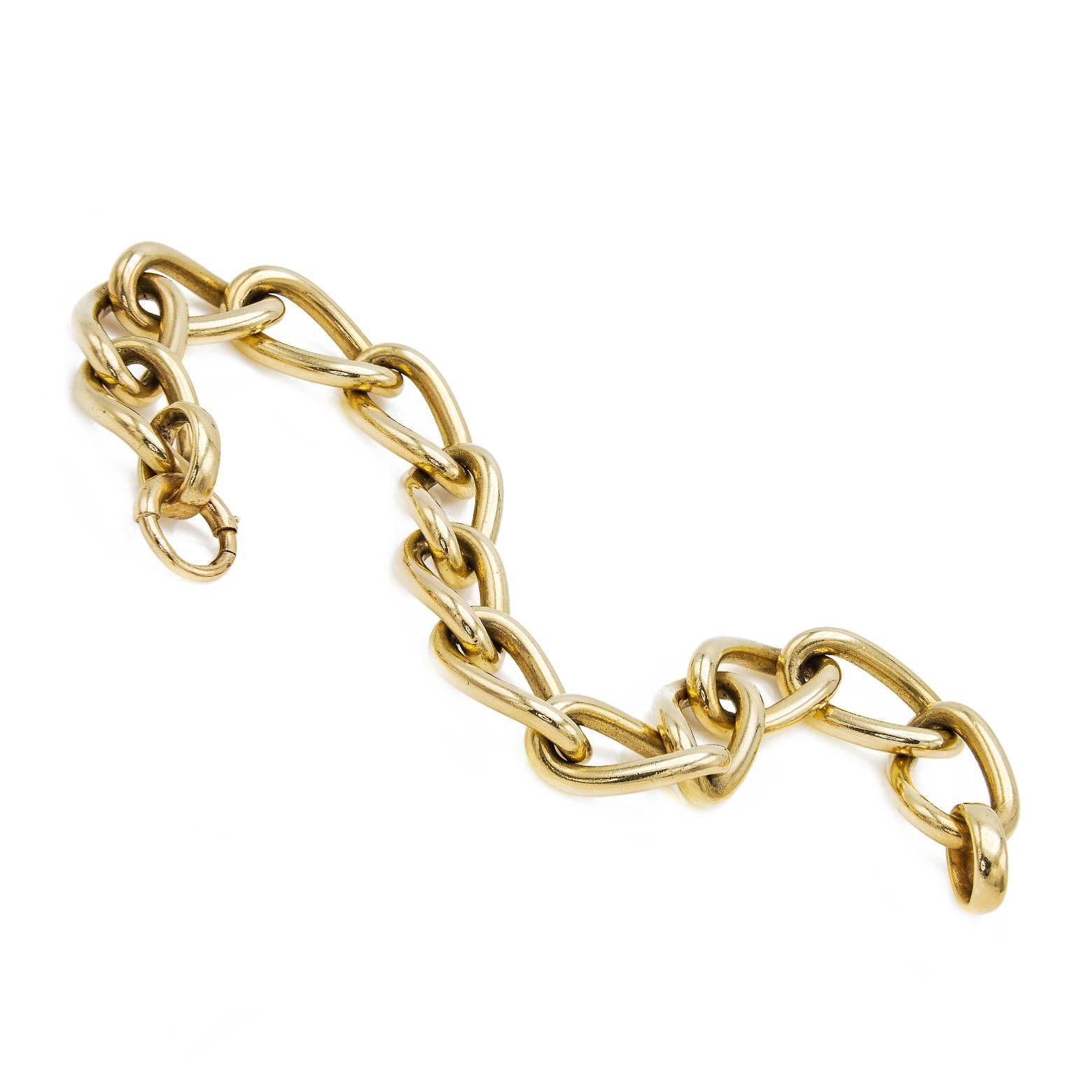 14k white gold twisted link bracelet