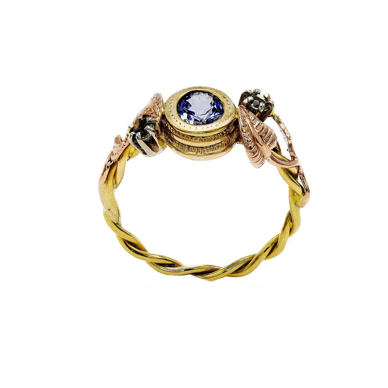 rose gold and sapphire ring