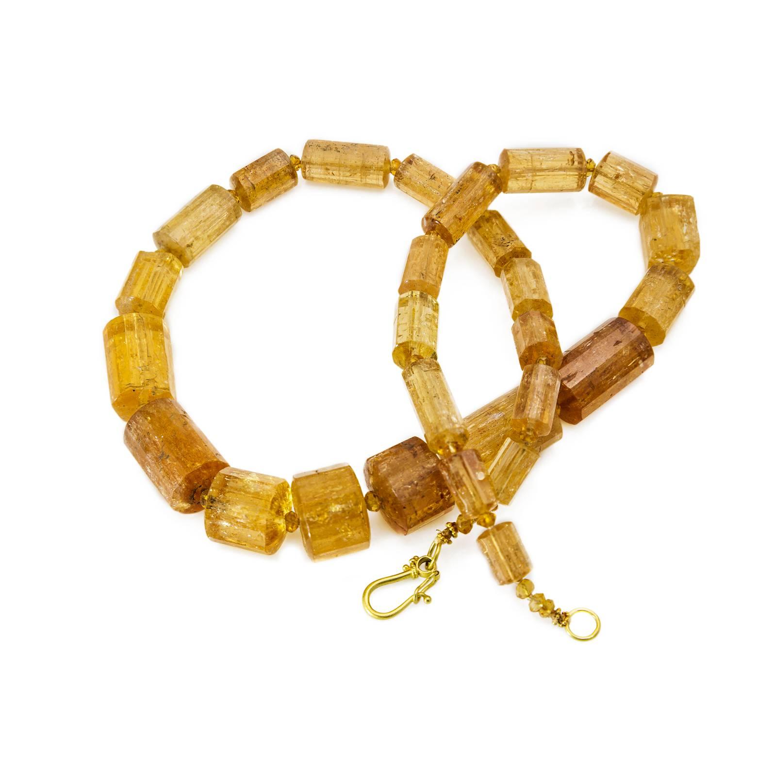 Modern Topaz Channel Beads Necklace