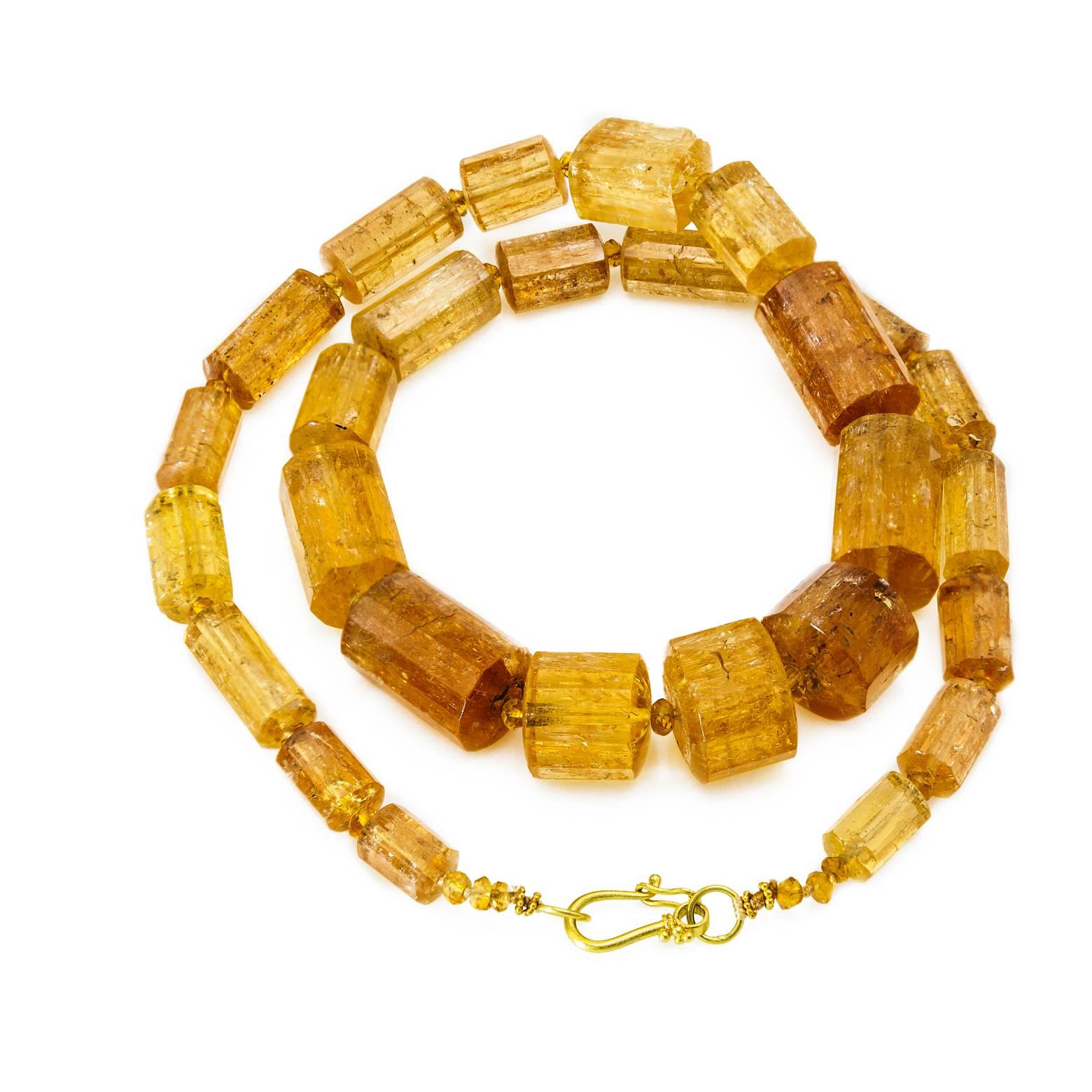 Topaz Channel Beads Necklace In Excellent Condition In Berkeley, CA