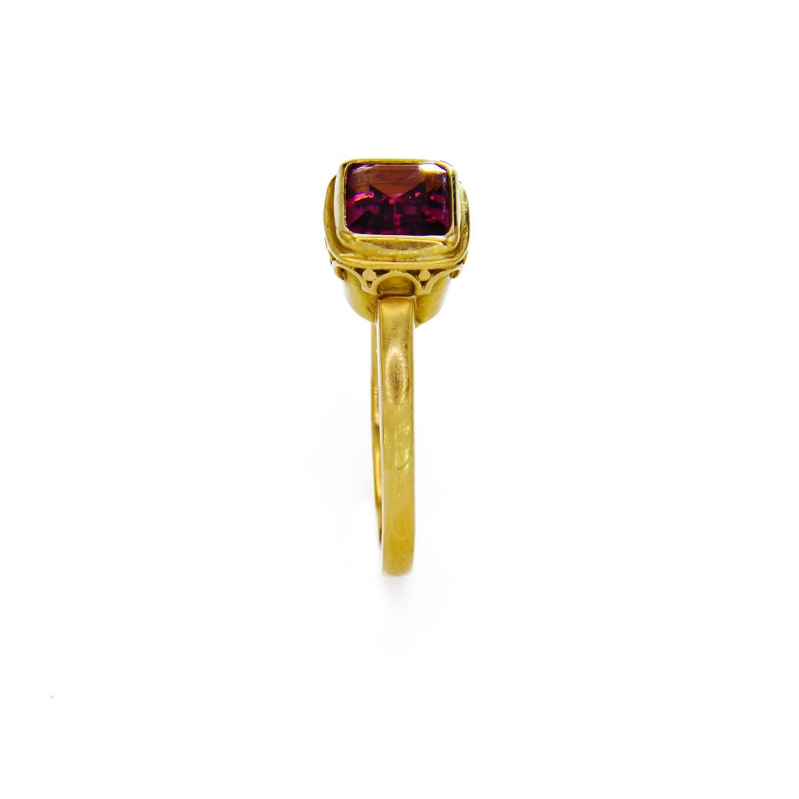 Women's or Men's  Pink Tourmaline Gold Ring