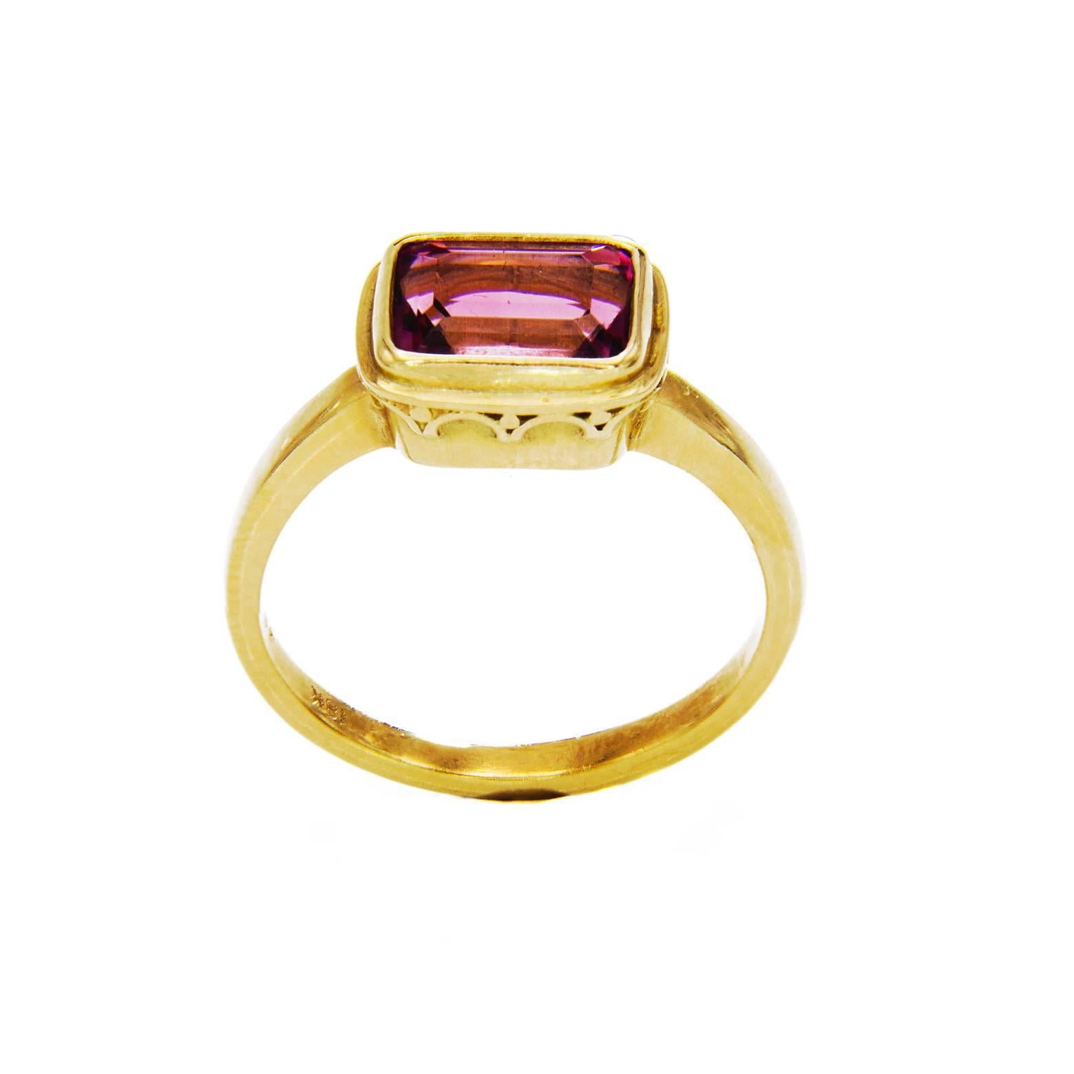  Pink Tourmaline Gold Ring 2